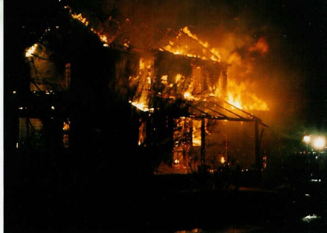 Engines 1 & 2, and the Tanker assisted Martin's Corner with this abandoned house fire on Cains Road in West Caln Township... 4/92